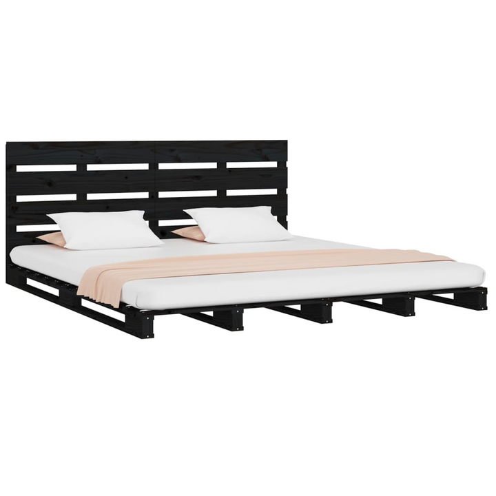 Elegant Solid Pine Bed Frame (Black) – 140 x 200cm | Sturdy, Modern & Stylish Wooden Bedframe - Premium  from Home Treasures - Just £255.99! Shop now at Home Treasures