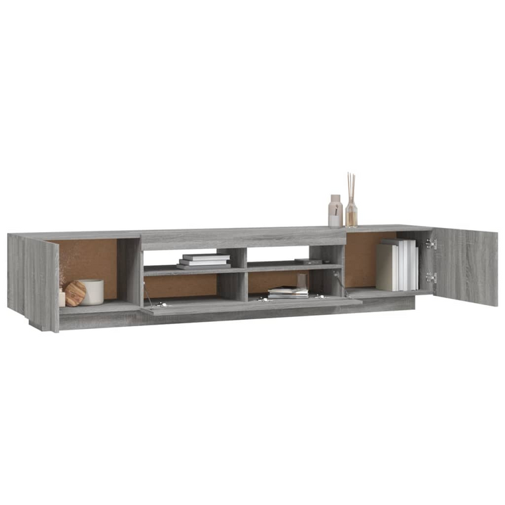 Modern 2 Piece TV Cabinet Set with RGB LED Lights – Grey Sonoma Entertainment Center - Premium  from Home Treasures - Just £117.99! Shop now at Home Treasures