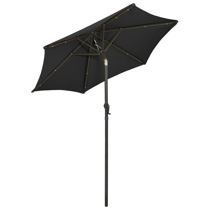 Elegant Black Parasol with LED Lights - 200 x 211 cm | UV Protection & Crank System - Premium  from Home Treasures - Just £81.99! Shop now at Home Treasures