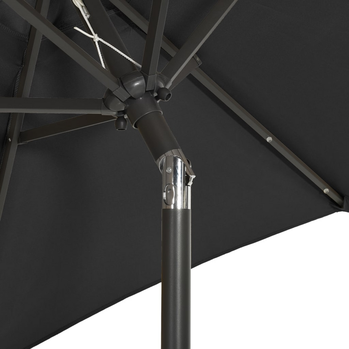 Elegant Black Parasol with LED Lights - 200 x 211 cm | UV Protection & Crank System - Premium  from Home Treasures - Just £81.99! Shop now at Home Treasures