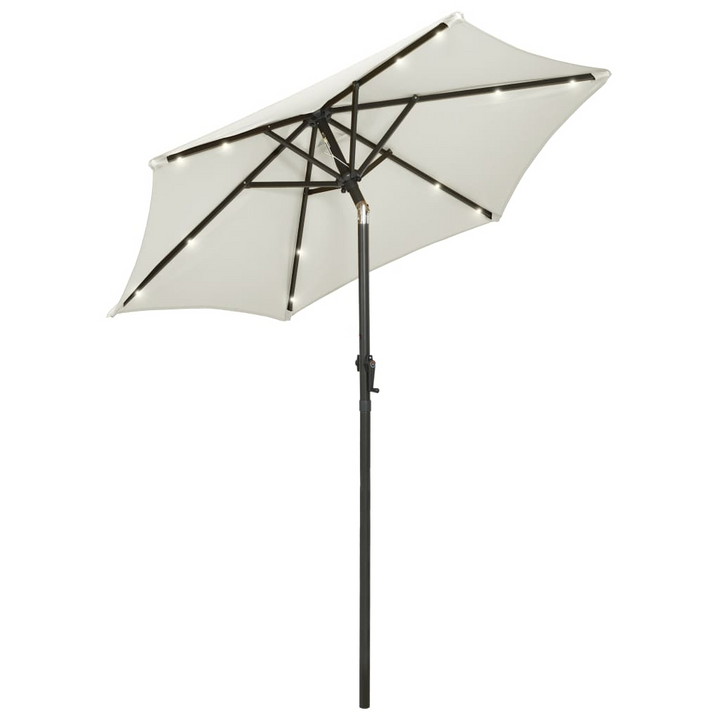 Elegant Grey Parasol with LED Lights | UV Protection & Tilt Function | 200 x 211cm Patio Umbrella - Premium  from Home Treasures - Just £82.99! Shop now at Home Treasures