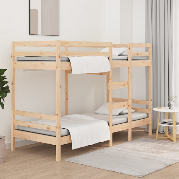 Elegant and Functional Solid Pine Bunk Bed, 205.5 x 85.5 x 141.5 cm - Space-Saving Solution for Kids' Rooms