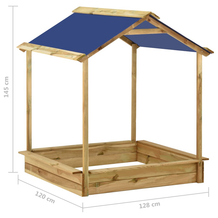 Wooden Playhouse with Sandpit (Pinewood) – Rot & Weather Resistant, Fun Garden Playhouse | 128 x 120 x 145 cm | Easy Assembly - Premium  from Home Treasures - Just £56.99! Shop now at Home Treasures