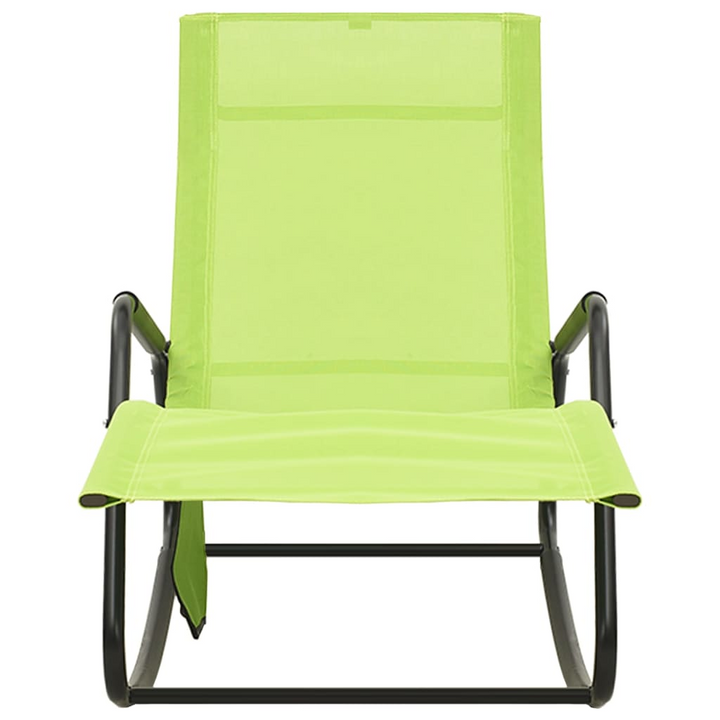 Green Sun Lounger - Steel Frame, Breathable Textilene Fabric, with Side Pocket - Premium Furniture from Home Treasures - Just £73.99! Shop now at Home Treasures