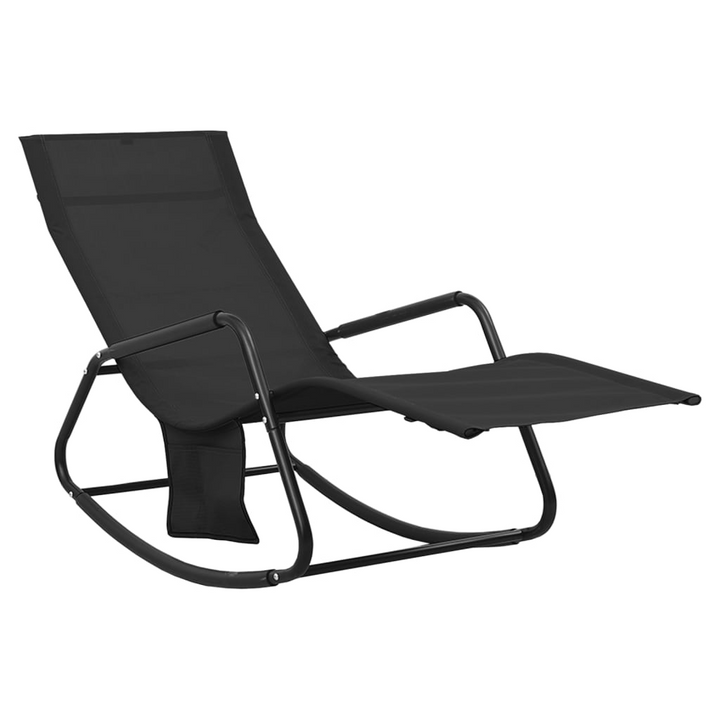 Black Sun Lounger – Durable Steel Frame & Textilene Fabric | Perfect for Outdoor Relaxation - Premium  from Home Treasures - Just £54.99! Shop now at Home Treasures