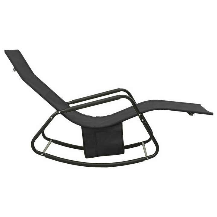 Black Sun Lounger – Durable Steel Frame & Textilene Fabric | Perfect for Outdoor Relaxation - Premium  from Home Treasures - Just £54.99! Shop now at Home Treasures