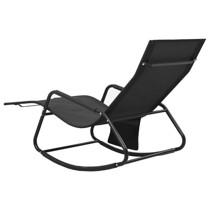 Black Sun Lounger – Durable Steel Frame & Textilene Fabric | Perfect for Outdoor Relaxation - Premium  from Home Treasures - Just £54.99! Shop now at Home Treasures