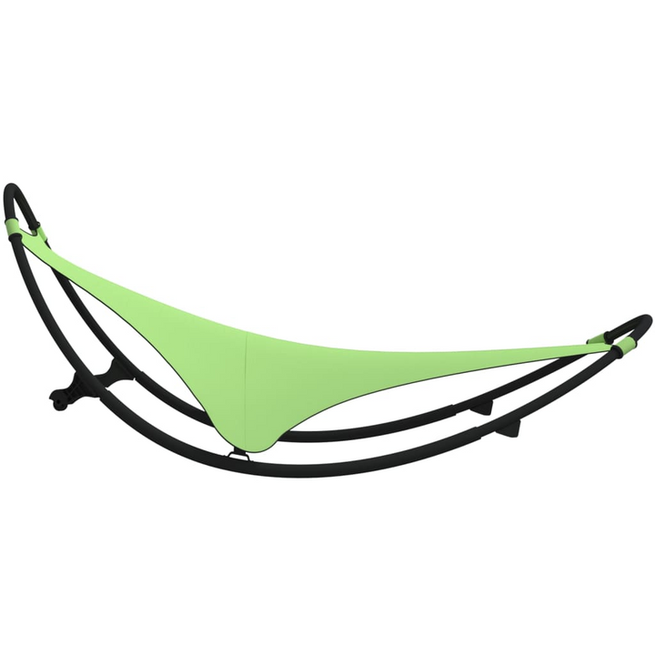 Rocking Sun Lounger with Wheels - Steel & Green Textilene Fabric - Outdoor Recliner for Garden, Patio & Poolside - Premium  from Home Treasures - Just £113.99! Shop now at Home Treasures