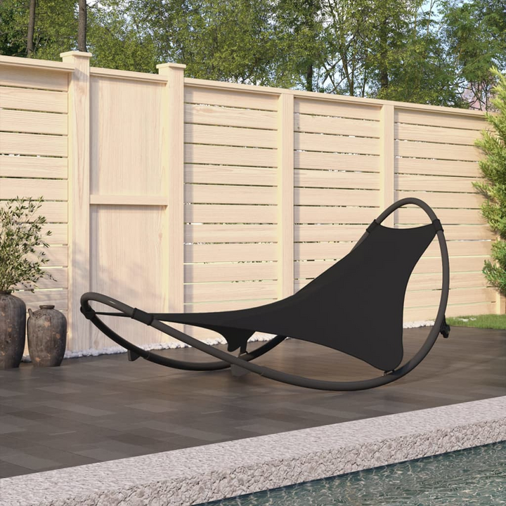 Rocking Sun Lounger with Wheels, Steel & Textilene Fabric, Black – Ultimate Comfort & Style for Patio, Garden & Poolside Relaxation - Premium  from Home Treasures - Just £83.99! Shop now at Home Treasures