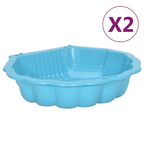 Sandpits 2 pcs in Blue - Durable Plastic 77x87x21cm, Outdoor Playtime Fun - Premium  from Home Treasures - Just £104.99! Shop now at Home Treasures