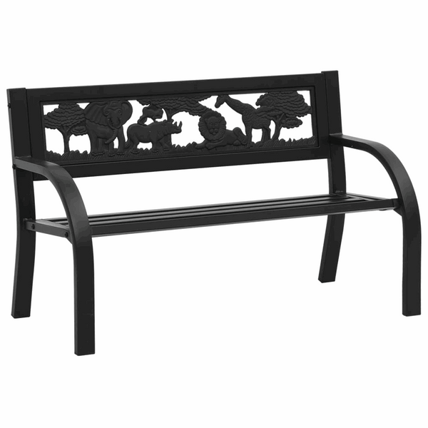 Charming Animal Patterned Children's Garden Bench - Sturdy Steel Construction, 86 x 41 x 53cm - Premium  from Home Treasures - Just £81.99! Shop now at Home Treasures