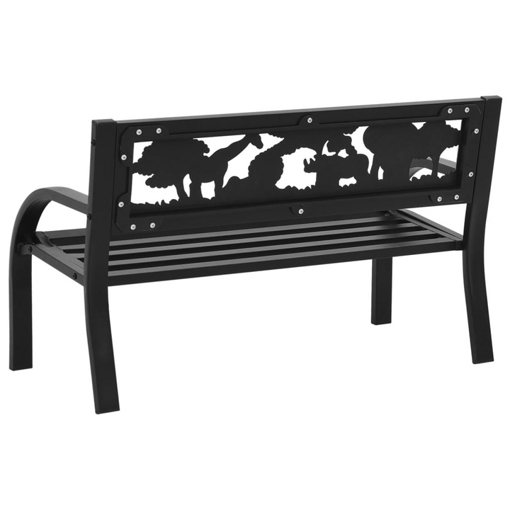 Charming Animal Patterned Children's Garden Bench - Sturdy Steel Construction, 86 x 41 x 53cm - Premium  from Home Treasures - Just £81.99! Shop now at Home Treasures