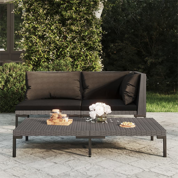 Poly Rattan Half Round Garden Sofa with Cushions - Durable, Weather-Resistant Outdoor Seating - Premium  from Home Treasures - Just £123.99! Shop now at Home Treasures