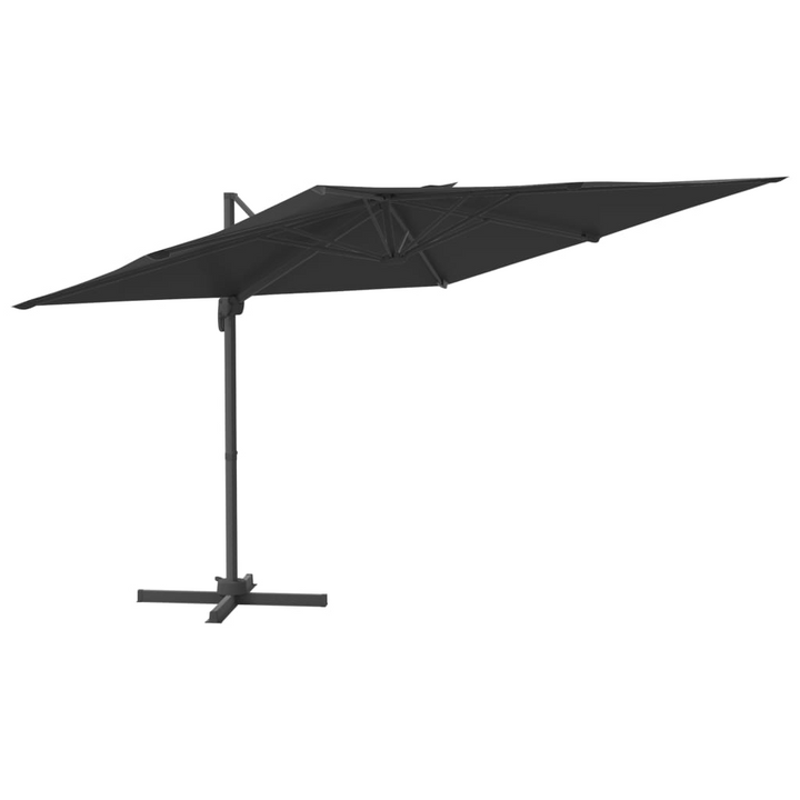 LED Cantilever Umbrella Black 400x300 cm | Solar-Powered LED Patio Umbrella with UV Protection, Tilt & Rotate, Water-Resistant Fabric, Crank System - Premium  from Home Treasures - Just £263.99! Shop now at Home Treasures