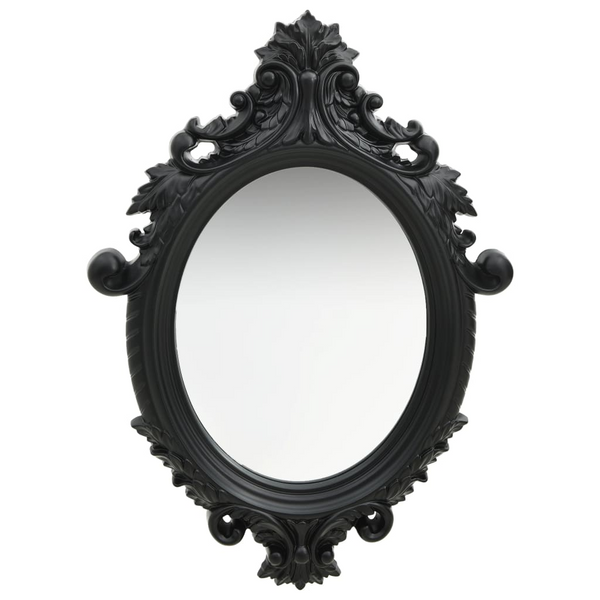 Castle Style Wall Mirror - Elegant Black Oval with Classic Ornate Frame, 56x76 cm - Premium  from Home Treasures - Just £71.99! Shop now at Home Treasures