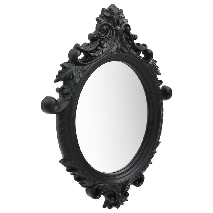 Castle Style Wall Mirror - Elegant Black Oval with Classic Ornate Frame, 56x76 cm - Premium  from Home Treasures - Just £71.99! Shop now at Home Treasures