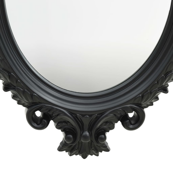 Castle Style Wall Mirror - Elegant Black Oval with Classic Ornate Frame, 56x76 cm - Premium  from Home Treasures - Just £71.99! Shop now at Home Treasures