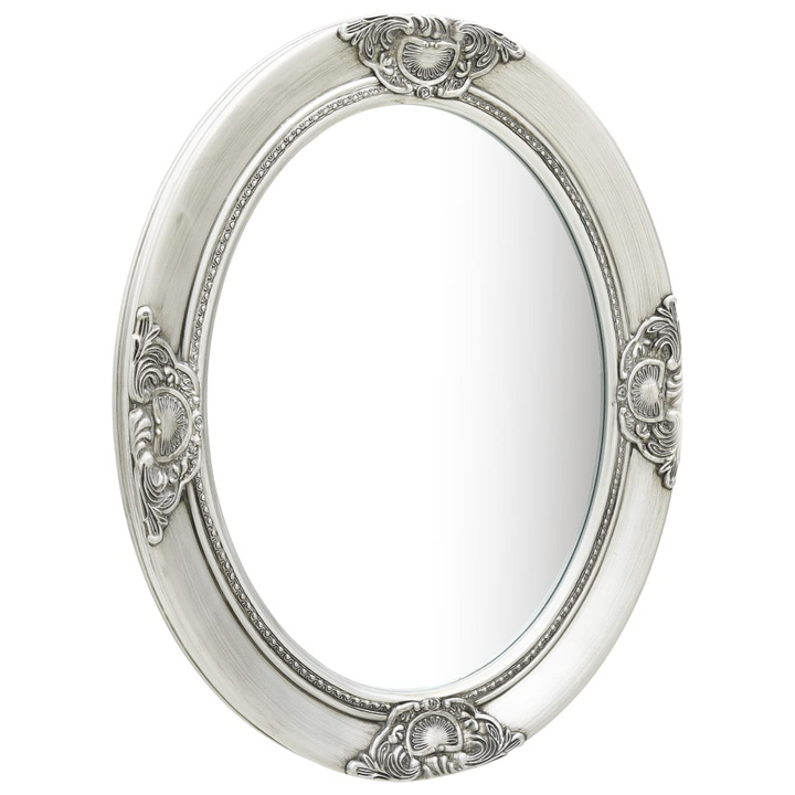 Elegant Baroque Style Wall Mirror 50x60 cm - Silver Frame with Decorative Pattern - Premium  from Home Treasures - Just £48.99! Shop now at Home Treasures