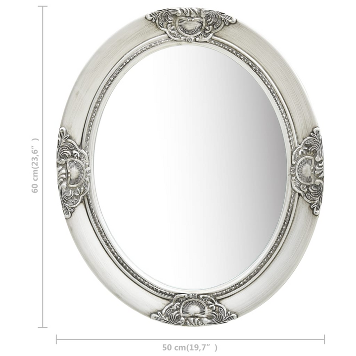 Elegant Baroque Style Wall Mirror 50x60 cm - Silver Frame with Decorative Pattern - Premium  from Home Treasures - Just £48.99! Shop now at Home Treasures