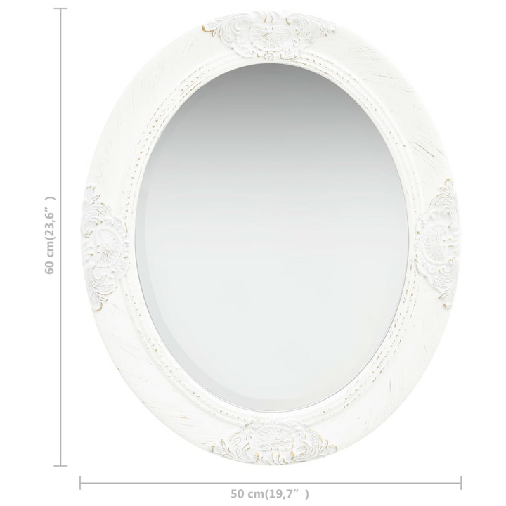 Elegant Baroque White Wall Mirror | 50x60 cm Decorative Oval Frame - Premium  from Home Treasures - Just £49.99! Shop now at Home Treasures