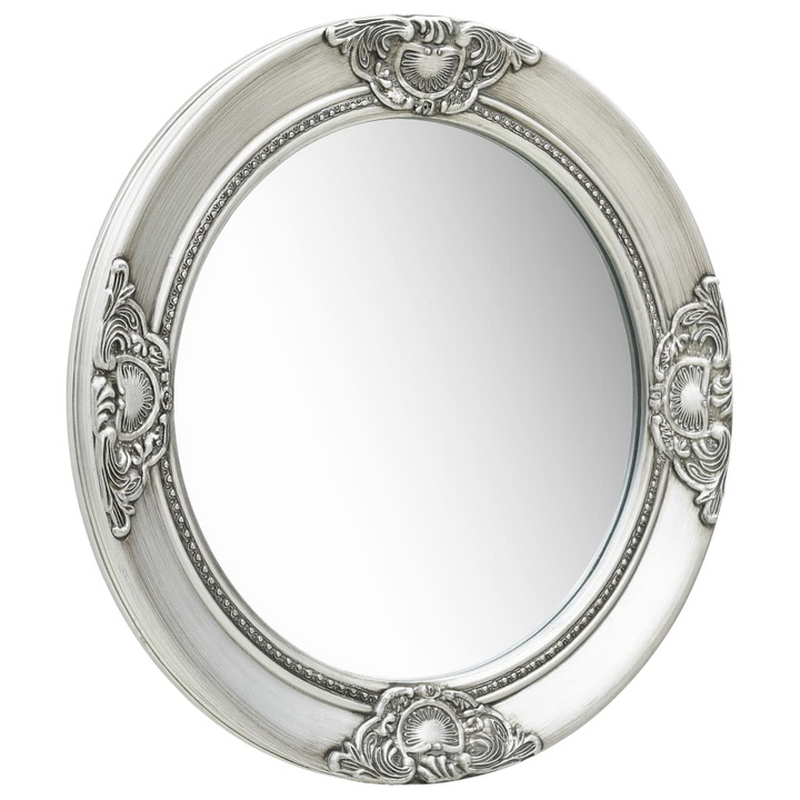 50 cm Baroque Style Round Wall Mirror in Silver - Antique-Look Decorative Mirror - Premium  from Home Treasures - Just £40.99! Shop now at Home Treasures