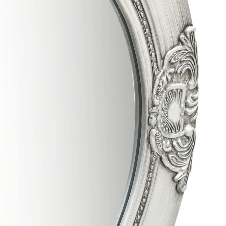 50 cm Baroque Style Round Wall Mirror in Silver - Antique-Look Decorative Mirror - Premium  from Home Treasures - Just £40.99! Shop now at Home Treasures