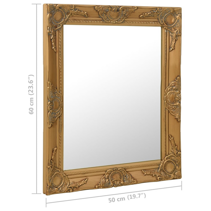 Luxurious Gold Baroque Style Wall Mirror 50x60 cm - Ornate Rectangle Frame for Elegant Home Decor - Premium  from Home Treasures - Just £60.99! Shop now at Home Treasures