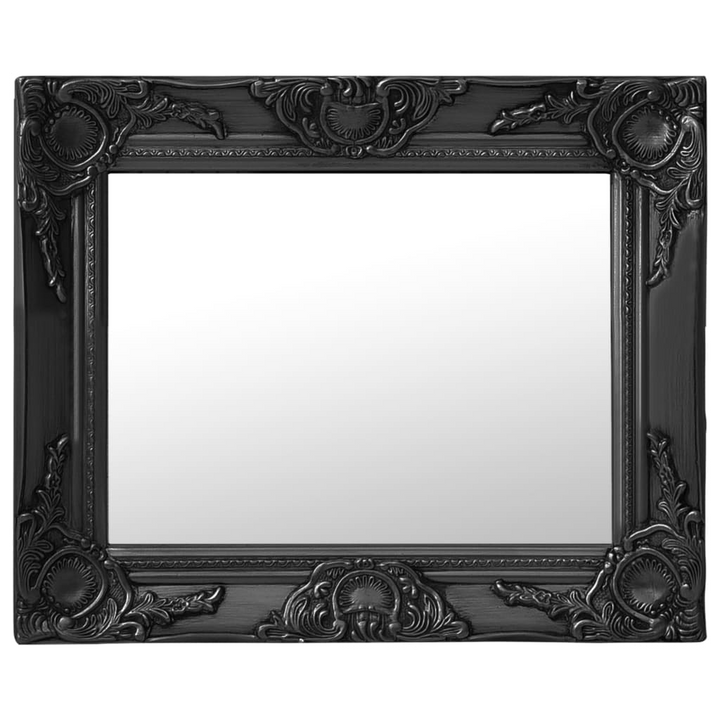 Elegant Baroque Style Wall Mirror in Black - 50x40 cm, Ornate Wooden Frame | Antique Decor - Premium  from Home Treasures - Just £40.99! Shop now at Home Treasures