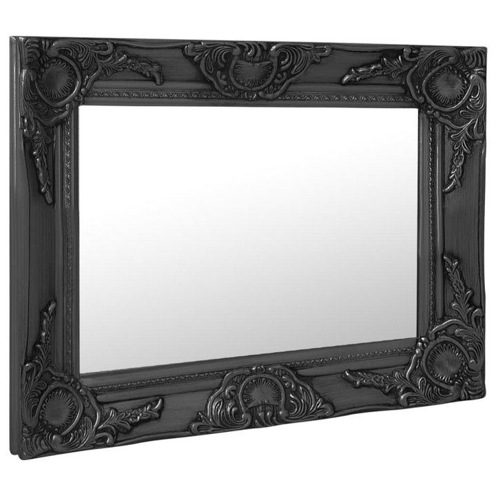 Elegant Baroque Style Wall Mirror in Black - 50x40 cm, Ornate Wooden Frame | Antique Decor - Premium  from Home Treasures - Just £40.99! Shop now at Home Treasures