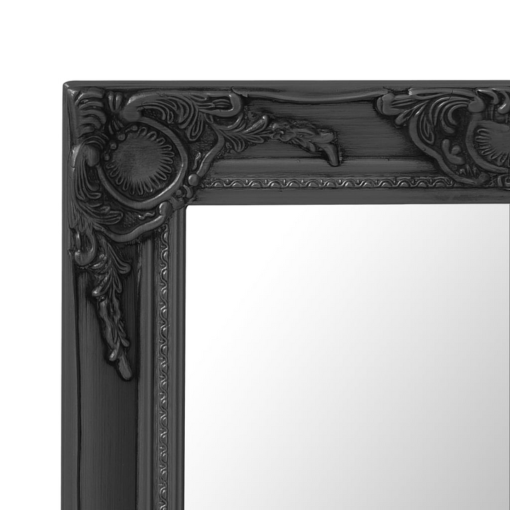 Elegant Baroque Style Wall Mirror in Black - 50x40 cm, Ornate Wooden Frame | Antique Decor - Premium  from Home Treasures - Just £40.99! Shop now at Home Treasures