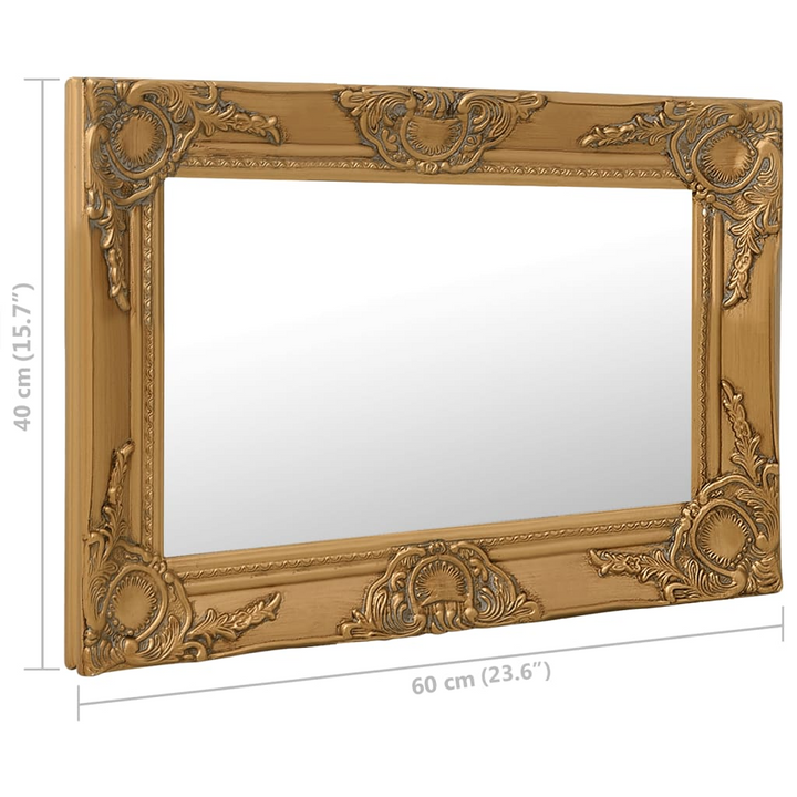 Elegant Wall Mirror - Baroque Style, 60x40 cm, Gold - Classic Ornate Design for Dressing Rooms & Living Spaces - Premium  from Home Treasures - Just £50.99! Shop now at Home Treasures