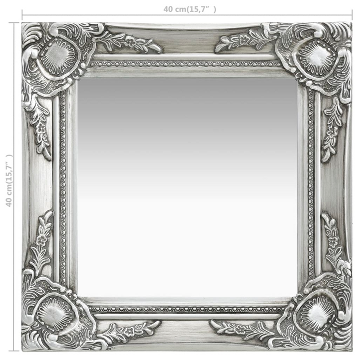 Elegant Baroque Style Wall Mirror 40x40 cm in Silver - Intricately Ornate Frame, Antique Look, Ready to Hang - Premium  from Home Treasures - Just £33.99! Shop now at Home Treasures