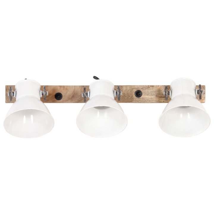 Rustic Industrial Wall Lamp, White & Brown, 3 Lampshades, 65x25 cm, E27 Socket - Perfect for Living Rooms & Bedrooms - Premium  from Home Treasures - Just £70.99! Shop now at Home Treasures