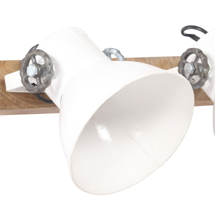 Rustic Industrial Wall Lamp, White & Brown, 3 Lampshades, 65x25 cm, E27 Socket - Perfect for Living Rooms & Bedrooms - Premium  from Home Treasures - Just £70.99! Shop now at Home Treasures