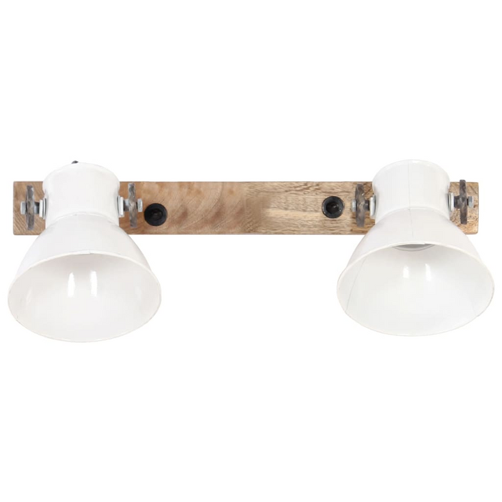 Industrial Wall Lamp in White with Dual 17cm Iron Shades, 45x25 cm, E27 Socket - Perfect for Living Room, Dining Room, and Bedrooms - Premium  from Home Treasures - Just £51.99! Shop now at Home Treasures