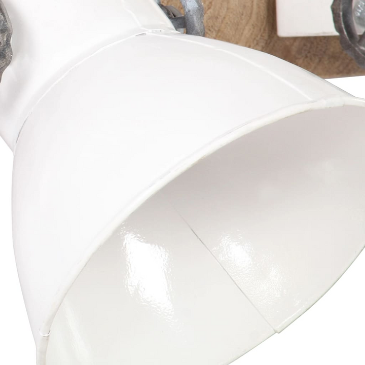 Industrial Wall Lamp in White with Dual 17cm Iron Shades, 45x25 cm, E27 Socket - Perfect for Living Room, Dining Room, and Bedrooms - Premium  from Home Treasures - Just £51.99! Shop now at Home Treasures