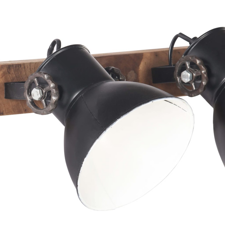 Industrial Wall Lamp - Black 90x25 cm E27 | Rustic & Urban Elegance with Mango Wood Accents - Premium  from Home Treasures - Just £73.99! Shop now at Home Treasures