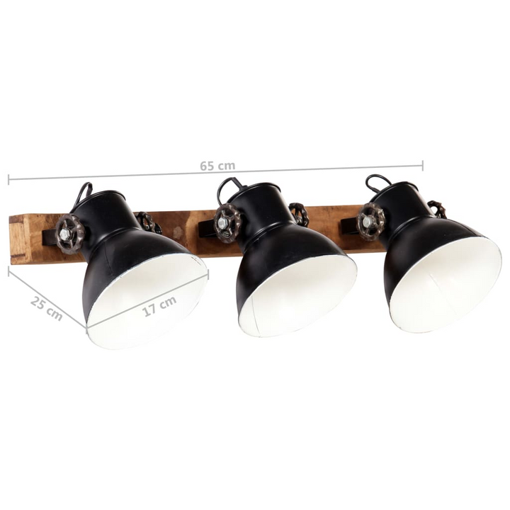 Industrial Wall Lamp - Black & Brown, 65x25 cm, E27 Socket, Vintage Style Lighting for Living Room, Dining Room, Bedrooms - Premium  from Home Treasures - Just £70.99! Shop now at Home Treasures