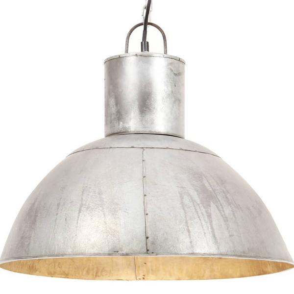 Stylish Hanging Lamp - 25W Silver Round | 48cm E27 Bulb Socket | Industrial Design - Premium  from Home Treasures - Just £77.99! Shop now at Home Treasures