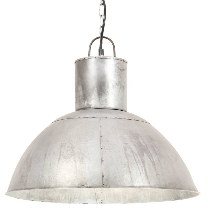 Stylish Hanging Lamp - 25W Silver Round | 48cm E27 Bulb Socket | Industrial Design - Premium  from Home Treasures - Just £77.99! Shop now at Home Treasures