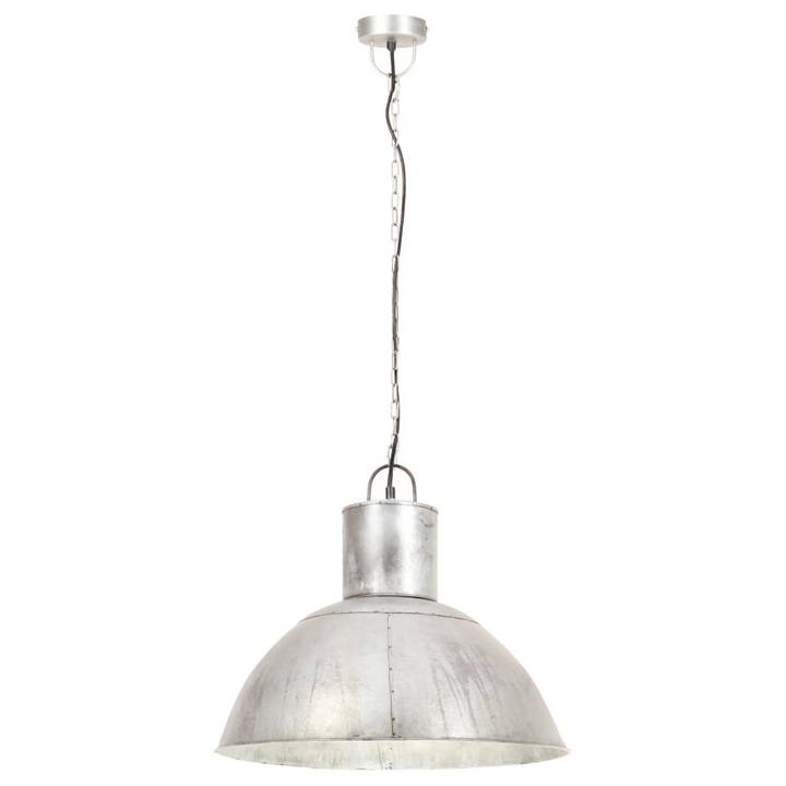 Stylish Hanging Lamp - 25W Silver Round | 48cm E27 Bulb Socket | Industrial Design - Premium  from Home Treasures - Just £77.99! Shop now at Home Treasures