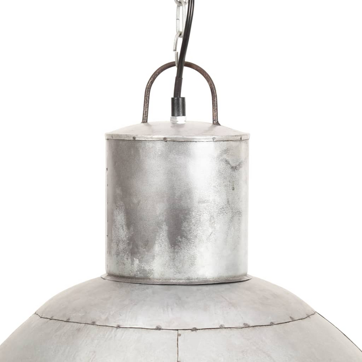 Stylish Hanging Lamp - 25W Silver Round | 48cm E27 Bulb Socket | Industrial Design - Premium  from Home Treasures - Just £77.99! Shop now at Home Treasures