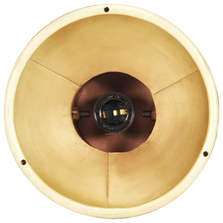 Industrial Hanging Lamp - 25W Brass Finish, Round 19 cm E27 - Vintage Style Ceiling Light with Mango Wood Bar - Premium  from Home Treasures - Just £38.99! Shop now at Home Treasures