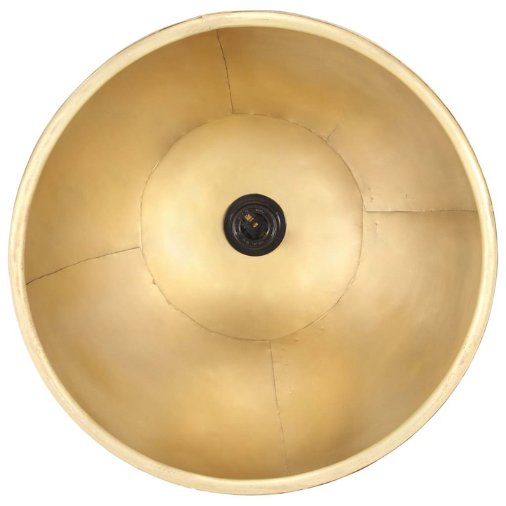 Industrial Hanging Lamp - 25W Brass Round Pendant Light with Mango Wood Accent and 40cm Diameter Shade, E27 Socket - Premium  from Home Treasures - Just £83.99! Shop now at Home Treasures