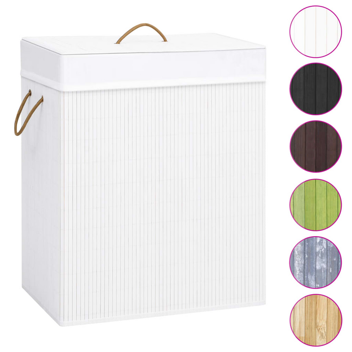 Bamboo Laundry Basket White 83 L – Stylish & Practical Storage Solution for Home Organizing - Premium  from Home Treasures - Just £36.99! Shop now at Home Treasures