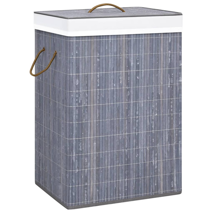 Bamboo Laundry Basket Grey 72L | Elegant & Spacious Hamper with Handles & Collapsible Design - Premium  from Home Treasures - Just £29.99! Shop now at Home Treasures