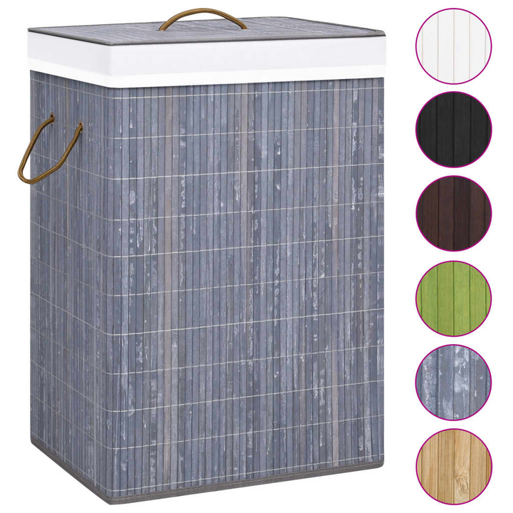 Bamboo Laundry Basket Grey 72L | Elegant & Spacious Hamper with Handles & Collapsible Design - Premium  from Home Treasures - Just £29.99! Shop now at Home Treasures