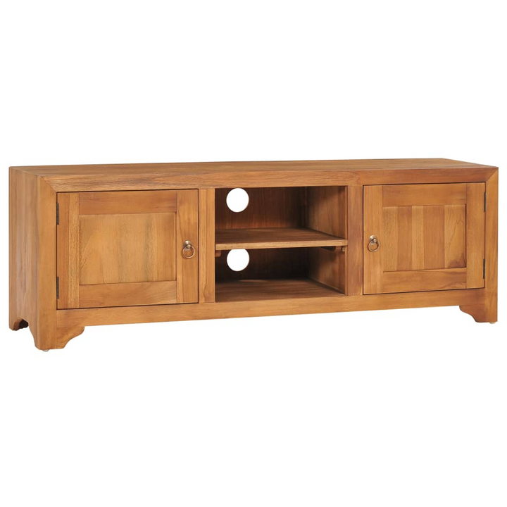 Solid Teak Wood TV Unit - Elegant 120 x 30 x 40cm Media Console with Ample Storage & Durable Construction - Premium  from Home Treasures - Just £218.99! Shop now at Home Treasures