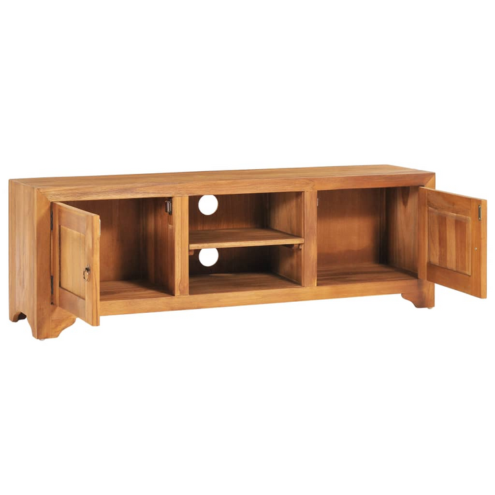 Solid Teak Wood TV Unit - Elegant 120 x 30 x 40cm Media Console with Ample Storage & Durable Construction - Premium  from Home Treasures - Just £218.99! Shop now at Home Treasures