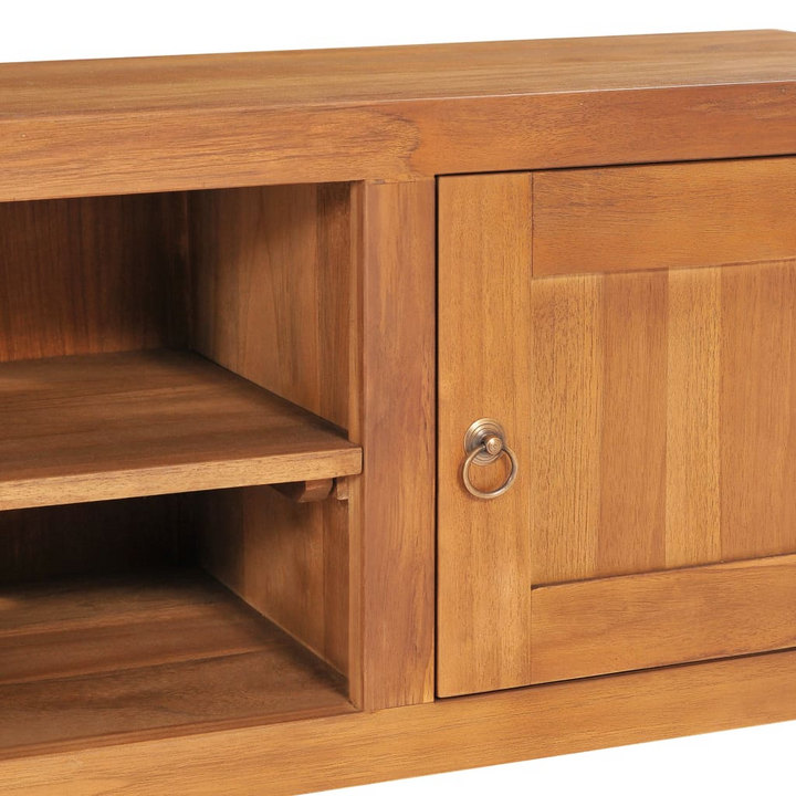 Solid Teak Wood TV Unit - Elegant 120 x 30 x 40cm Media Console with Ample Storage & Durable Construction - Premium  from Home Treasures - Just £218.99! Shop now at Home Treasures